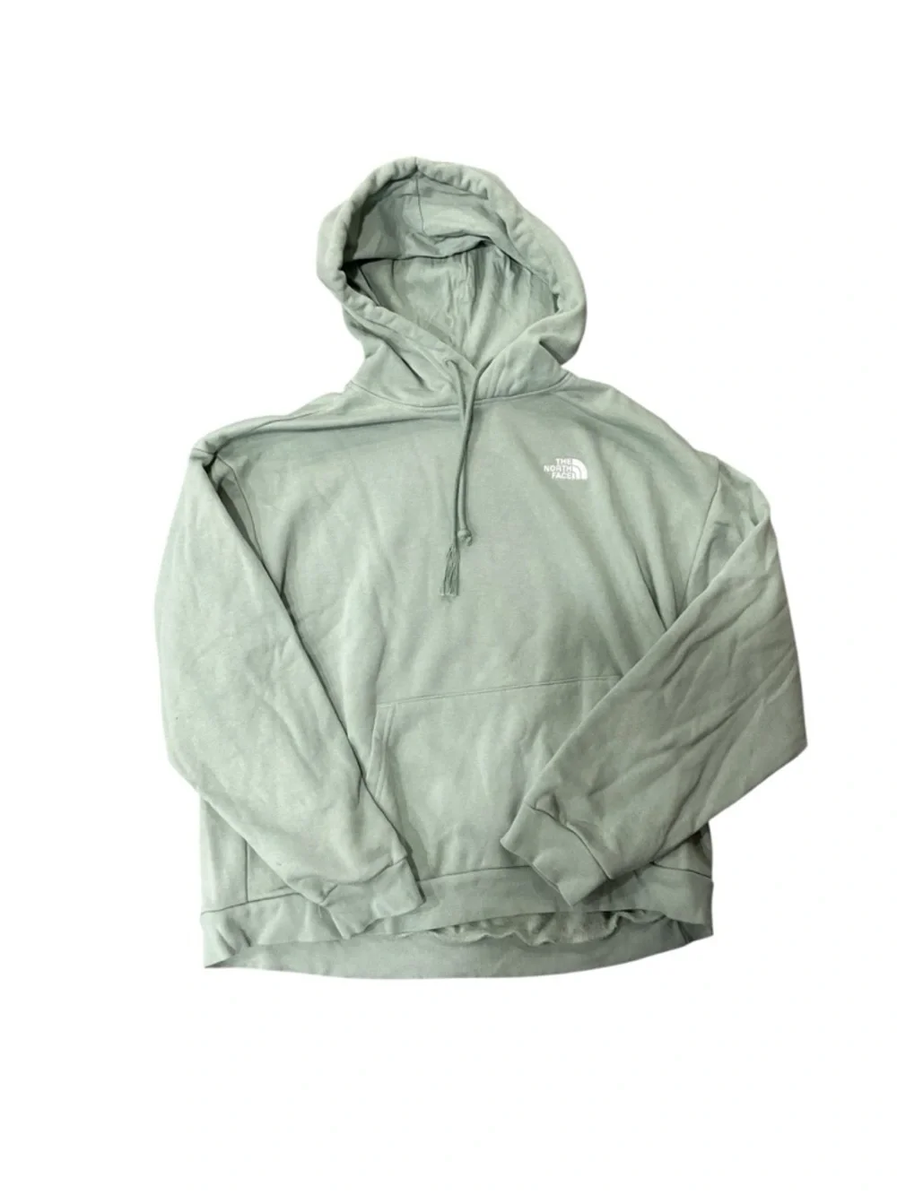 The North Face Circular Design Hoodie Sage Green Fleece Pullover Mens Medium